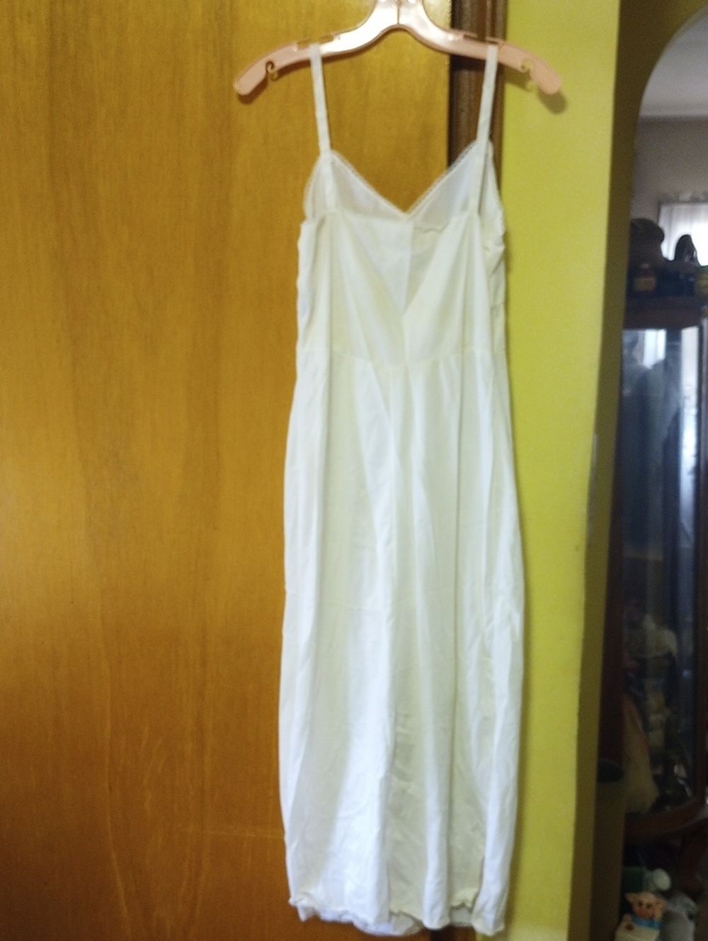Opalaire Size 36 Full Length White Nylon & Lace Vintage Maxi Slip - Picture 3 of 5